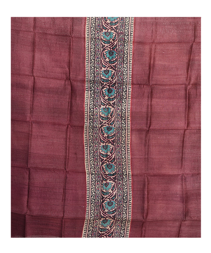 Brown handwoven tussar silk kurta material