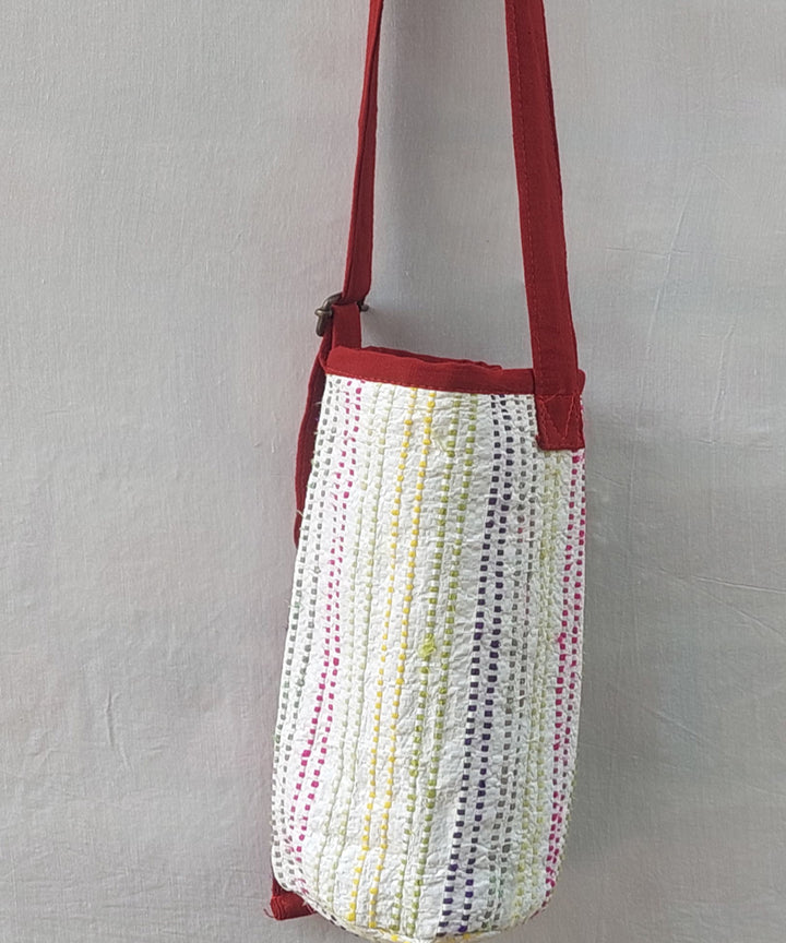 Brown hand crafted cotton bottle bag