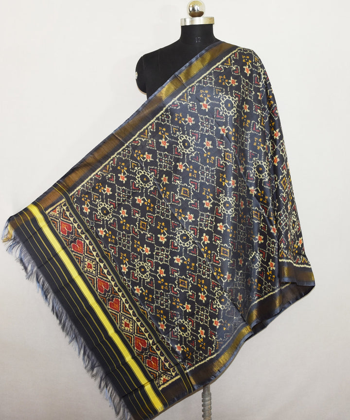 Grey handloom silk patola dupatta