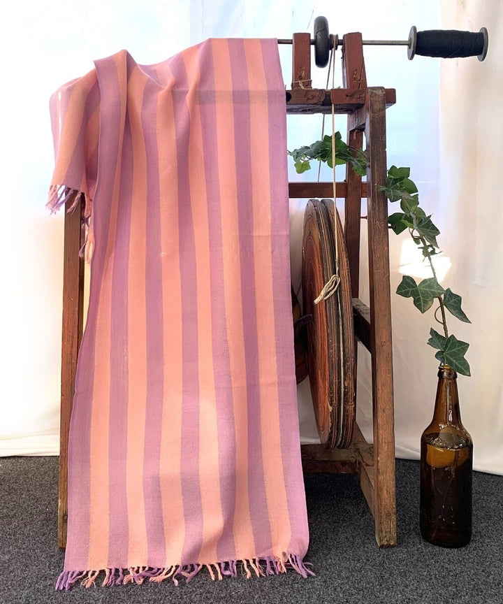 Pastel pink lilac handwoven woolen scarf