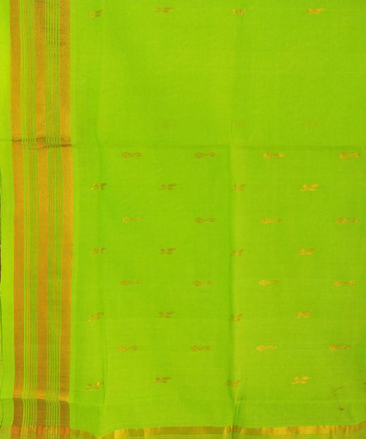 Hand woven light green cotton venkatagiri saree