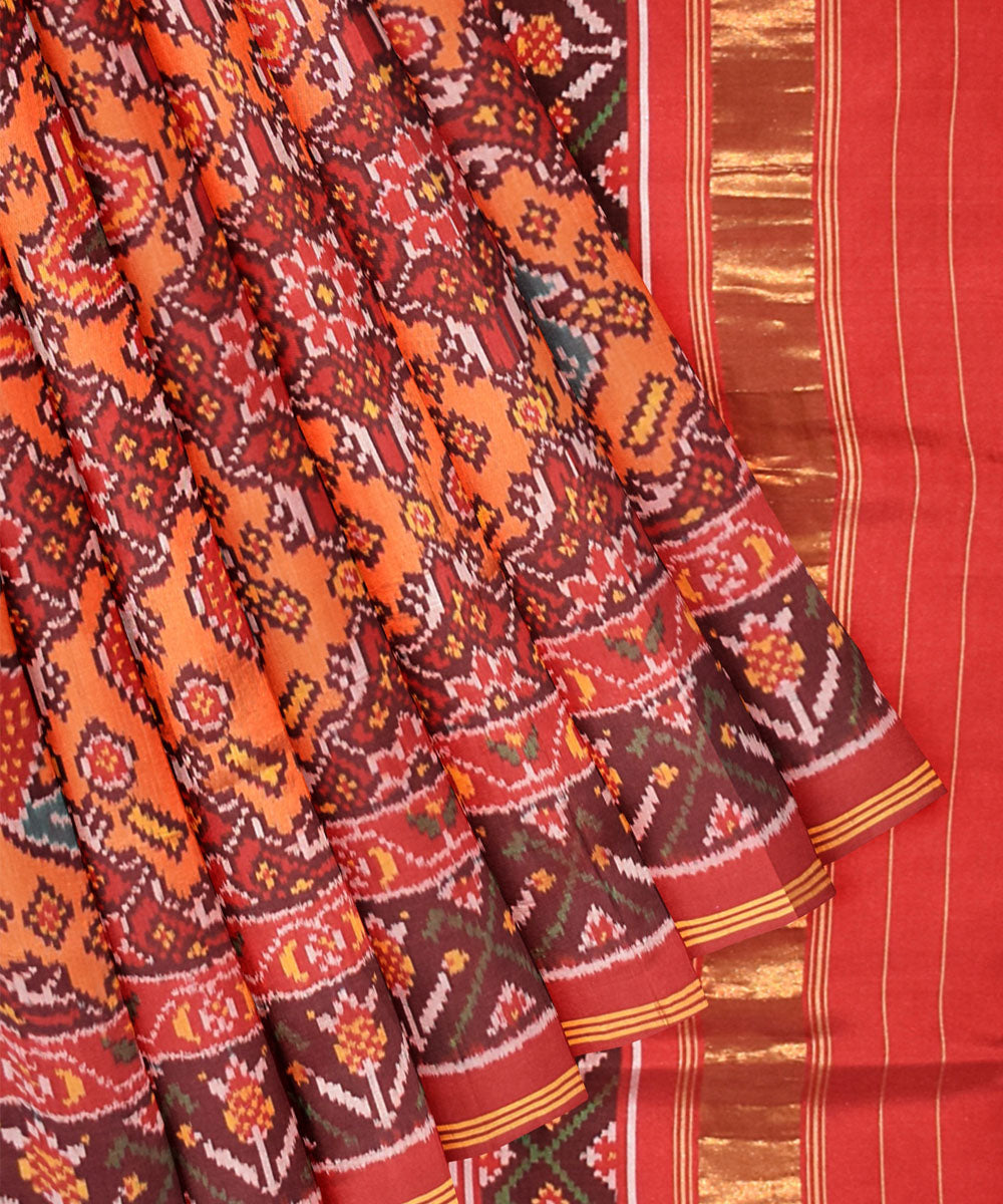 Multicolour handwoven patola silk saree