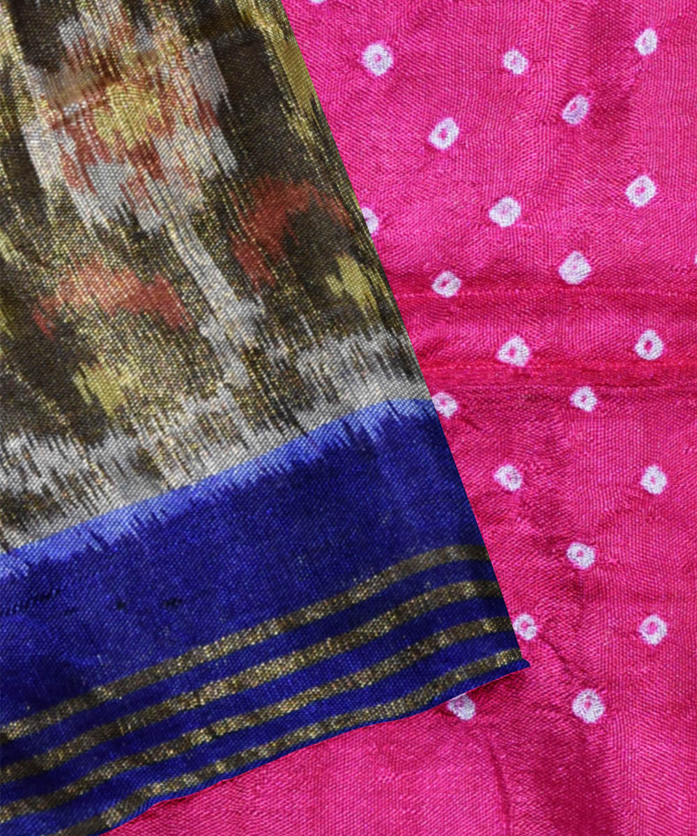 Pink handwoven bandhani patola silk saree