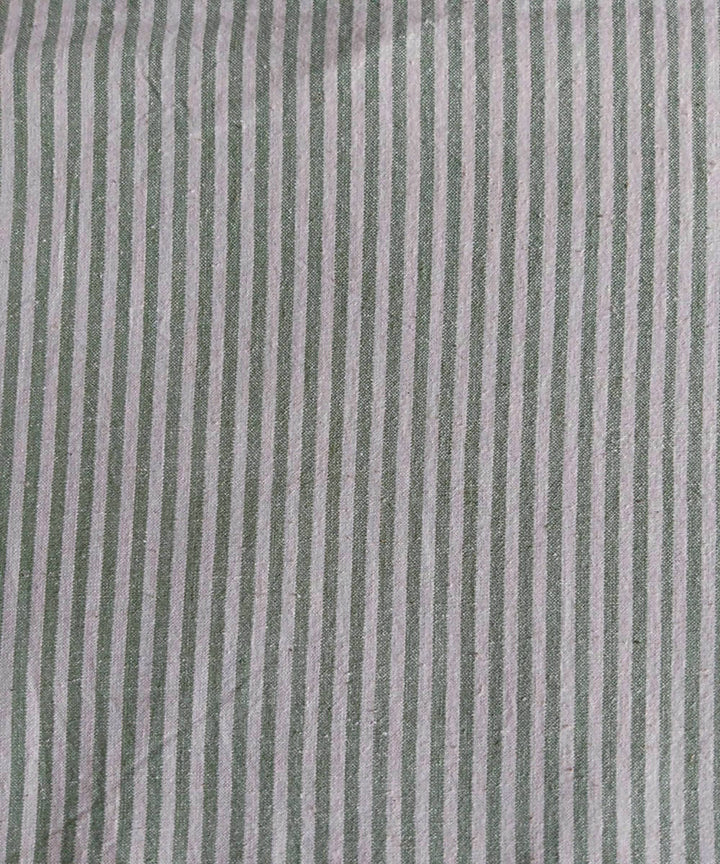 green white stripe handspun handwoven cotton kurta fabric (2.5m per qty)