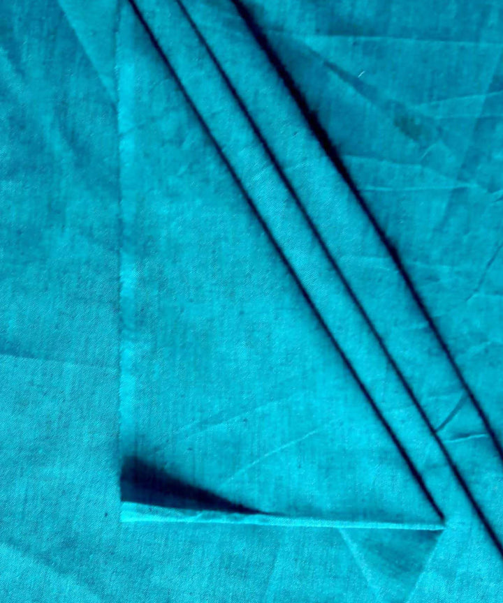 Peacock blue handspun handwoven cotton fabric (2.5m per qty)