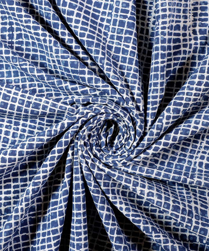 2.5m Indigo handblock print cotton kurta material