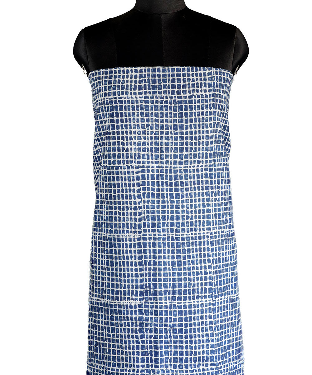 2.5m Indigo handblock print cotton kurta material