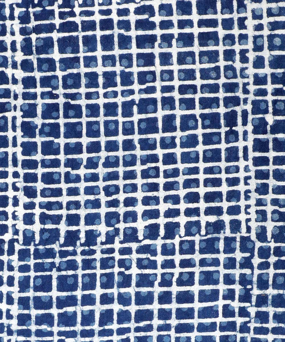 2.5m Indigo handblock print cotton kurta material