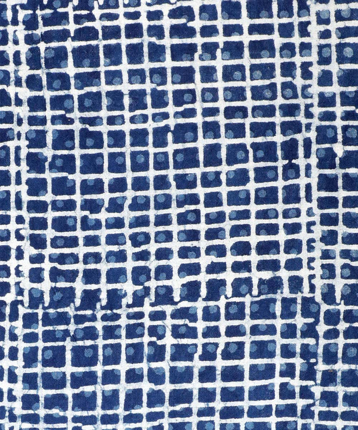 2.5m Indigo handblock print cotton kurta material