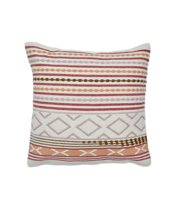 Multicolor hand woven cotton cushion cover