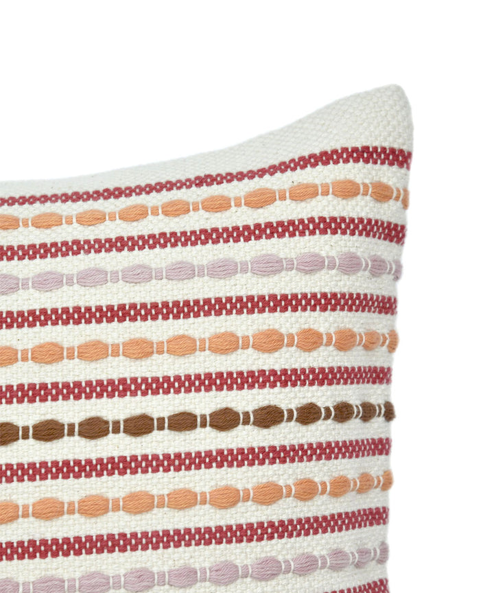 Multicolor hand woven cotton cushion cover