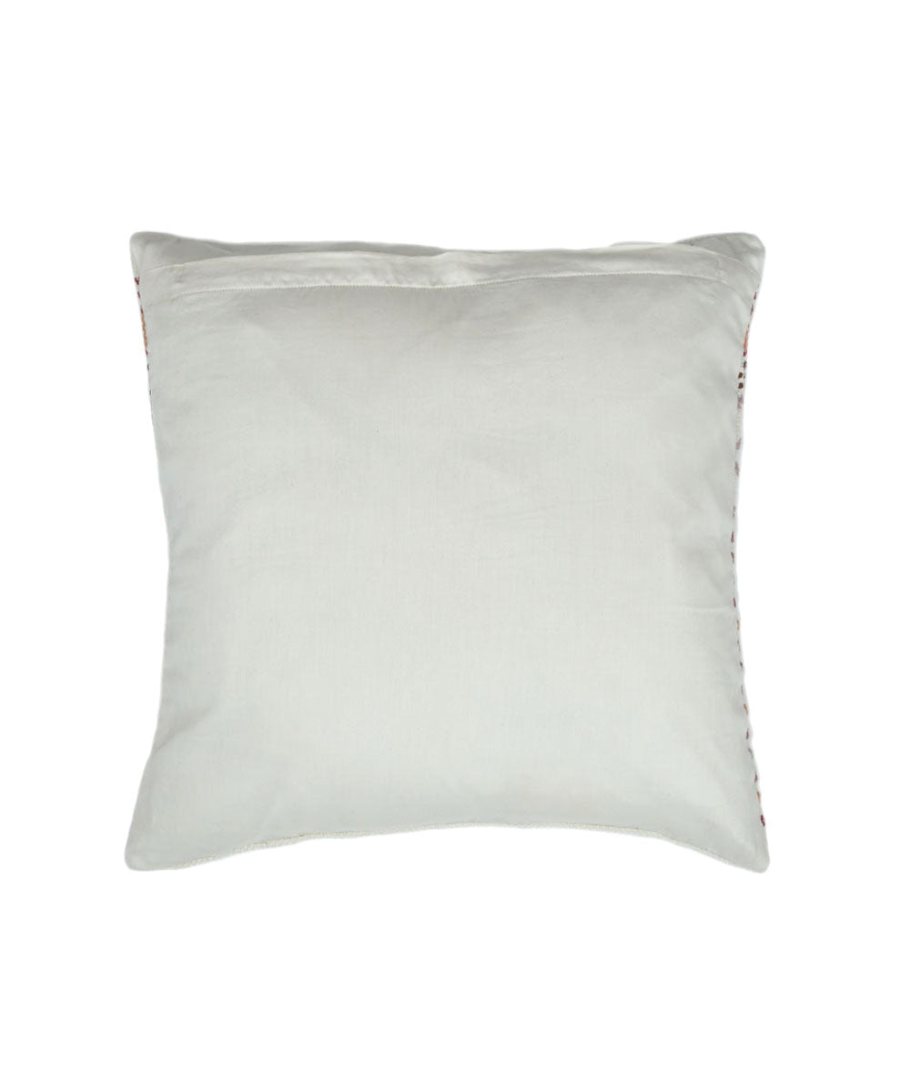 Multicolor hand woven cotton cushion cover