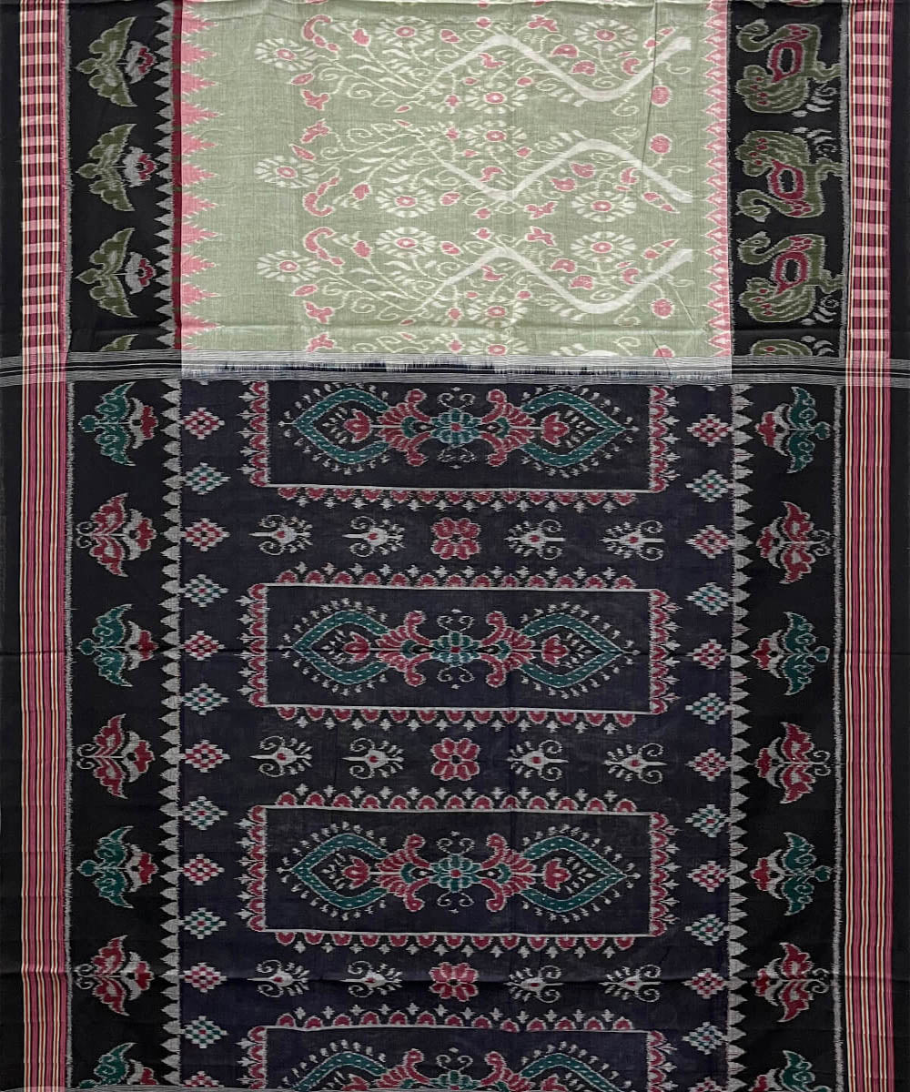 Grey black cotton handloom nuapatna saree