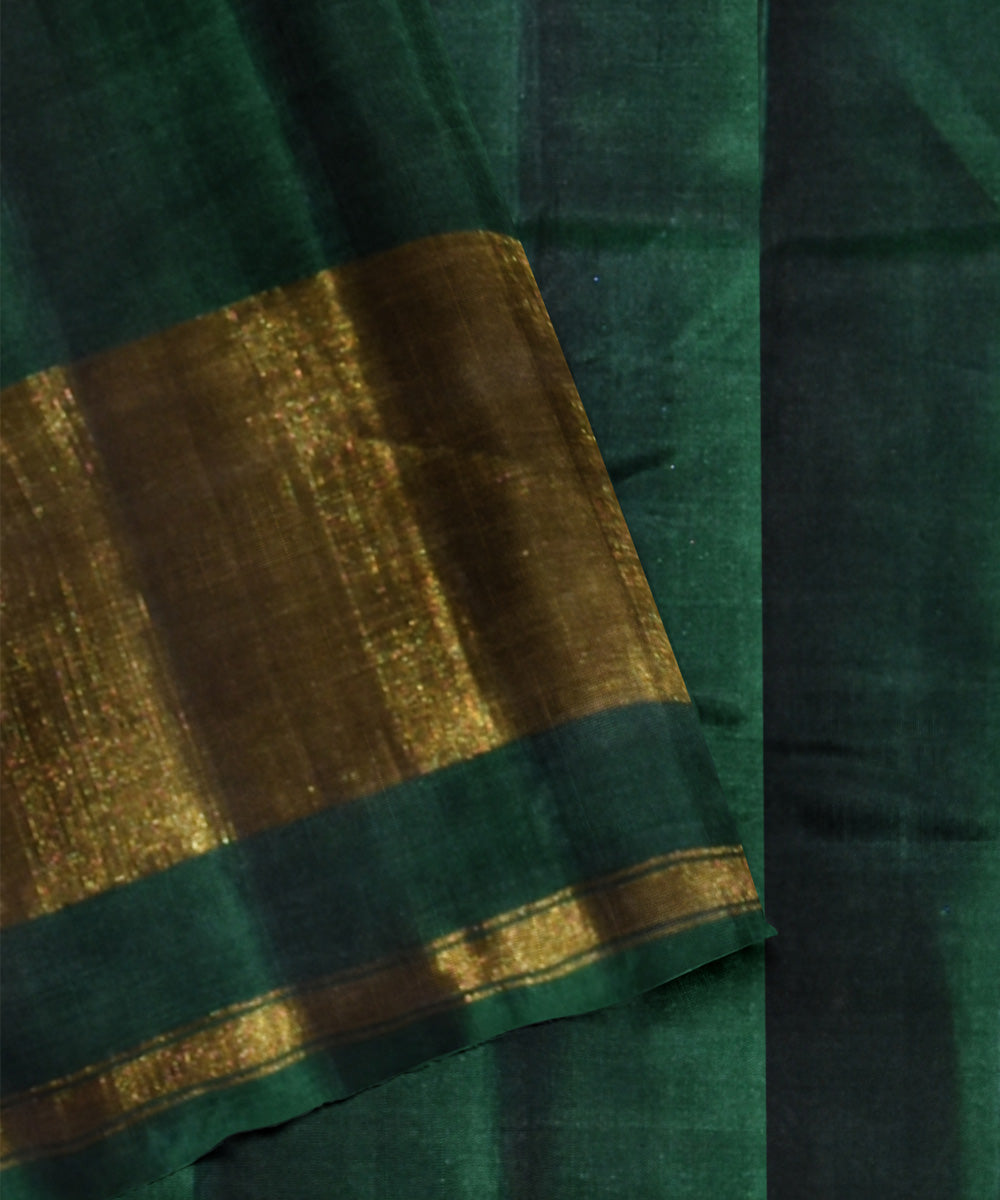 Dark green silk handloom patola saree