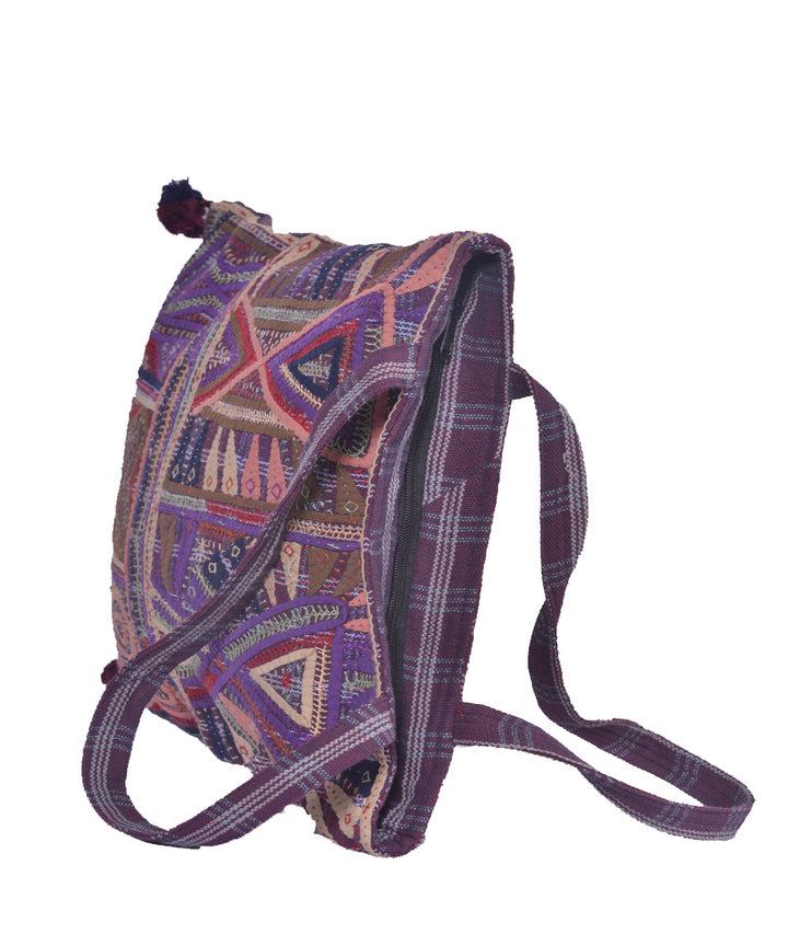 Multicolor hand embroidery silk tote bag