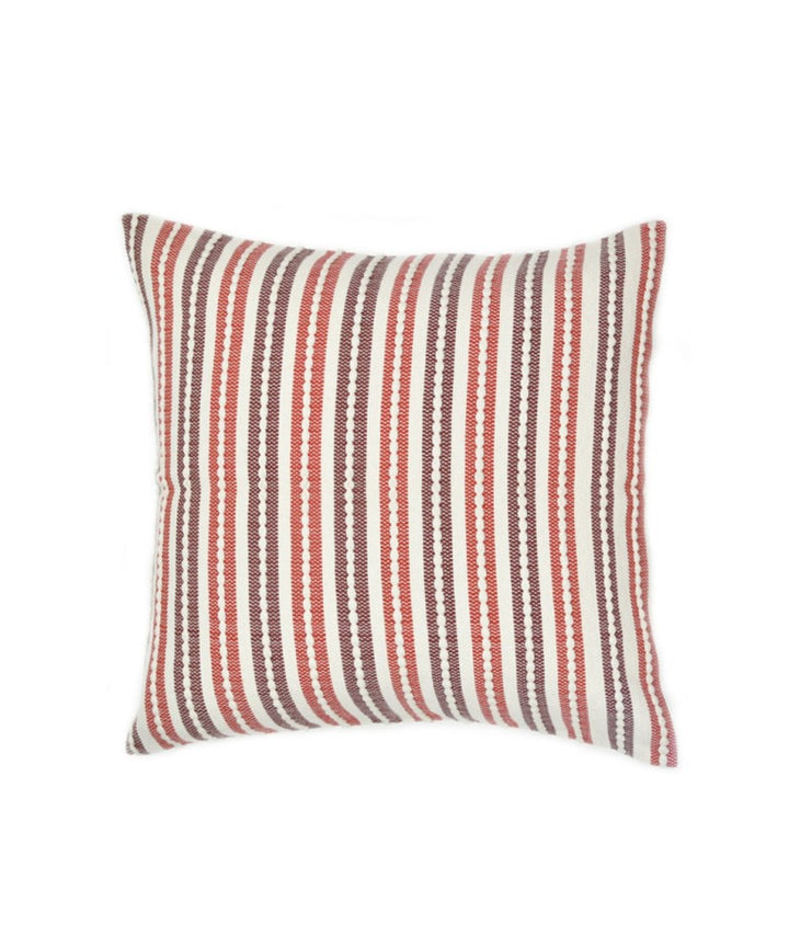Multicolour stripes handwoven cotton cushion cover