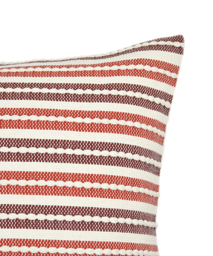 Multicolour stripes handwoven cotton cushion cover