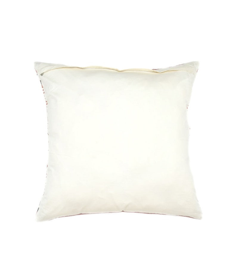 Multicolour stripes handwoven cotton cushion cover