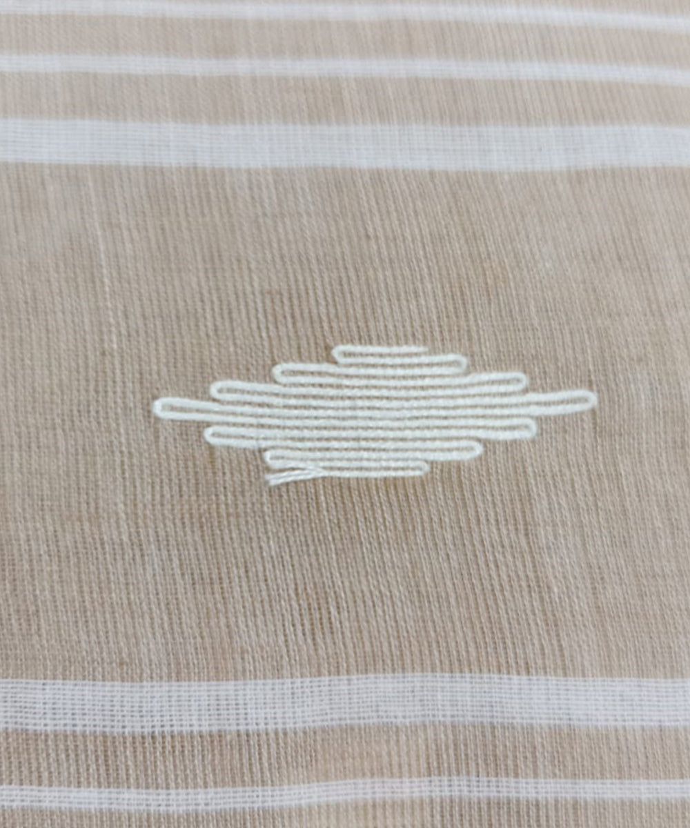 Light brown cotton handwoven bengal saree
