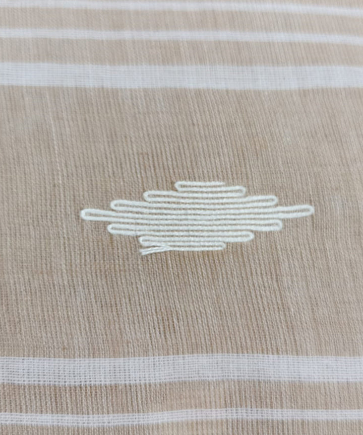 Light brown cotton handwoven bengal saree