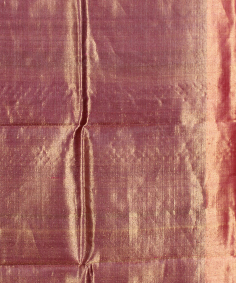Purple pink handwoven kosa tussar silk saree