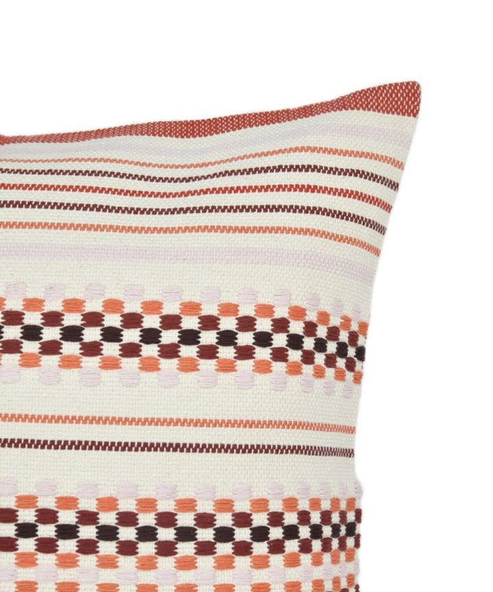 Multicolor handwoven stripes cotton cushion cover