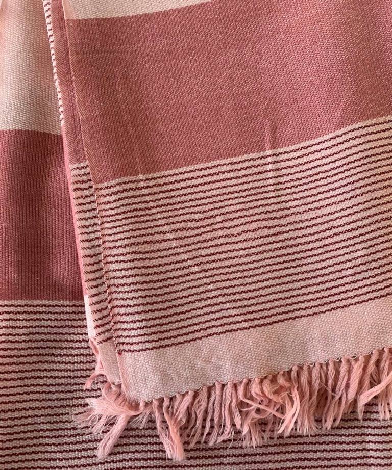 Shades of pink handwoven wooled shawl