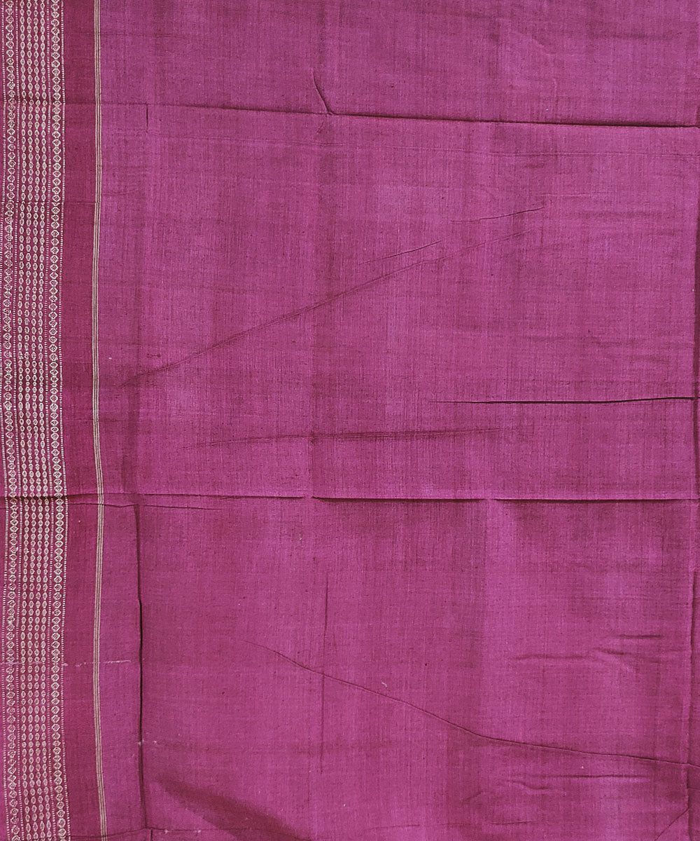Grey magenta handwoven cotton sambalpuri saree