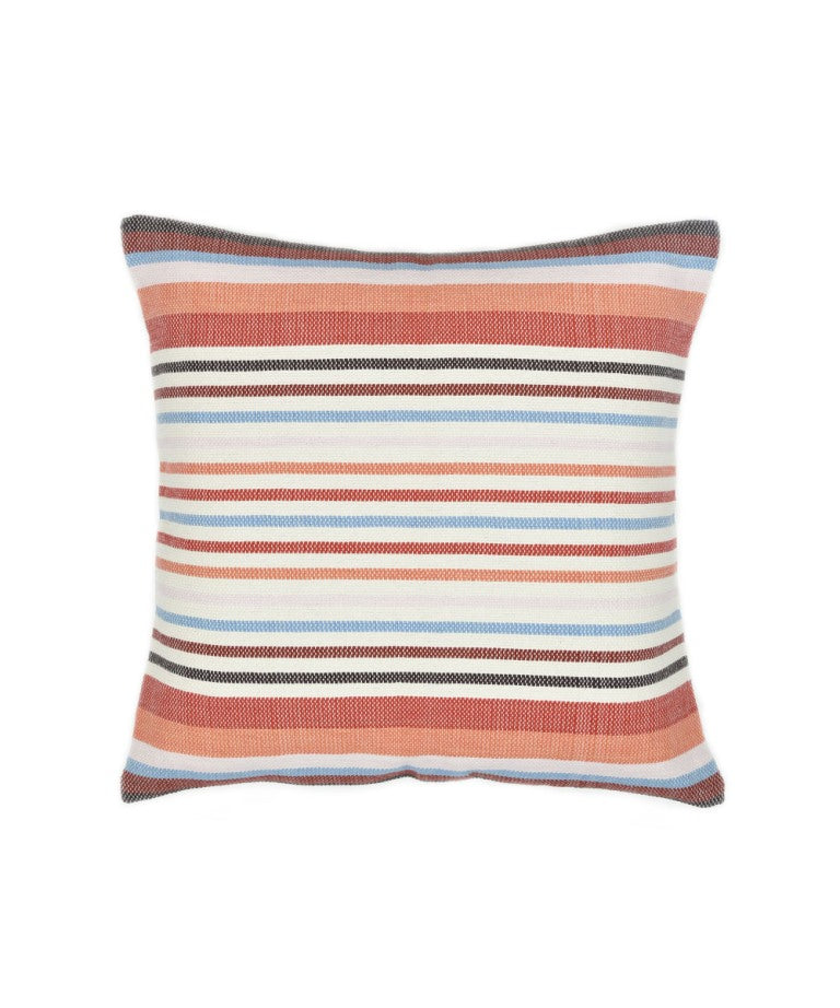 Multicolour handwoven stripes cotton cushion cover