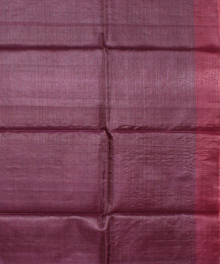 Brown red handwoven kosa tussar silk saree