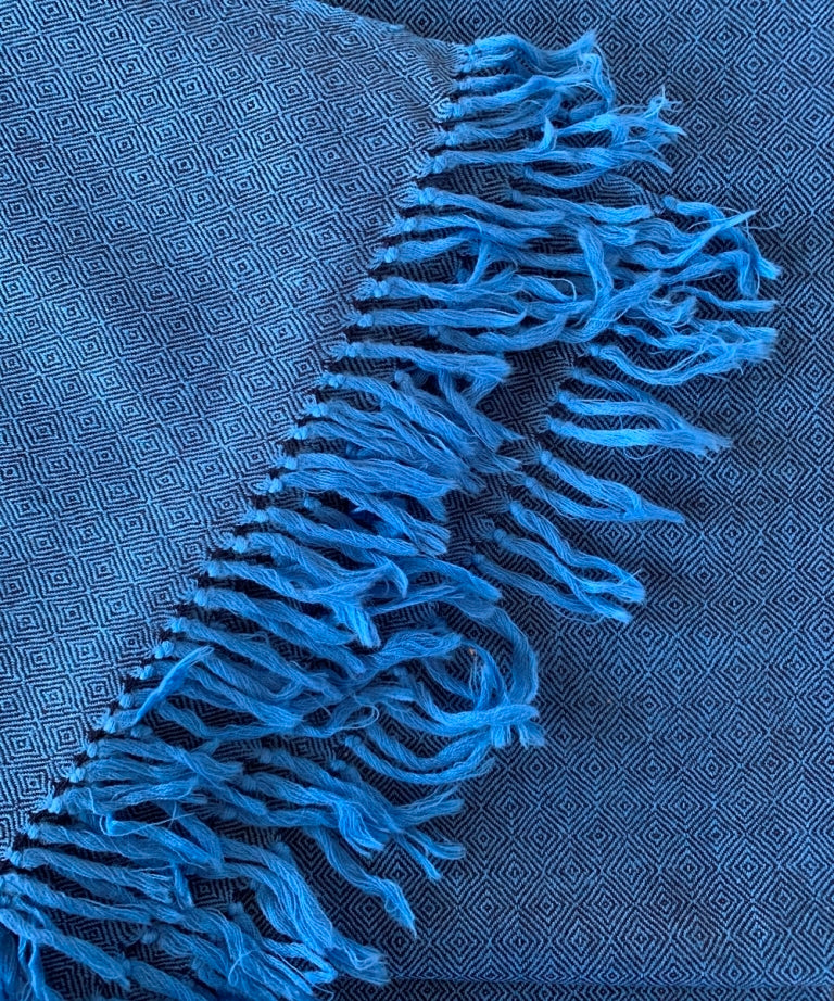 Indigo handwoven wooled shawl