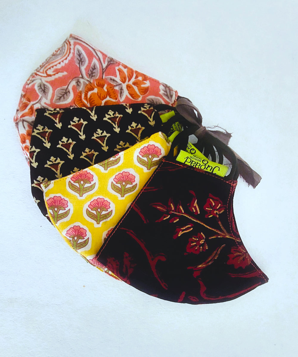 Multicolor cotton masks set of 4