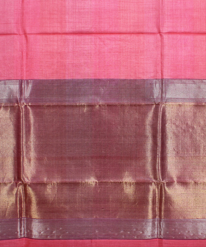 Pink purple handwoven kosa tussar silk saree