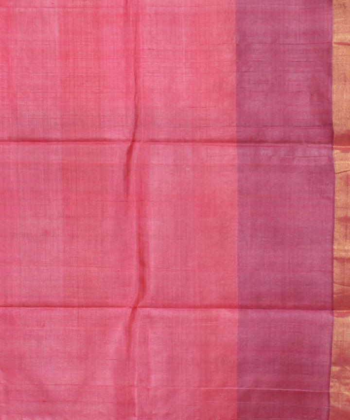 Pink purple handwoven kosa tussar silk saree