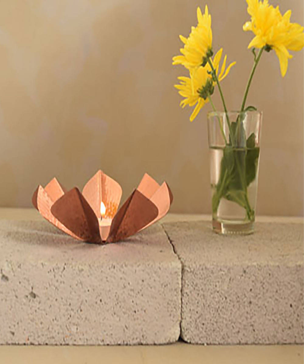 Handmade copper sepiole tea light