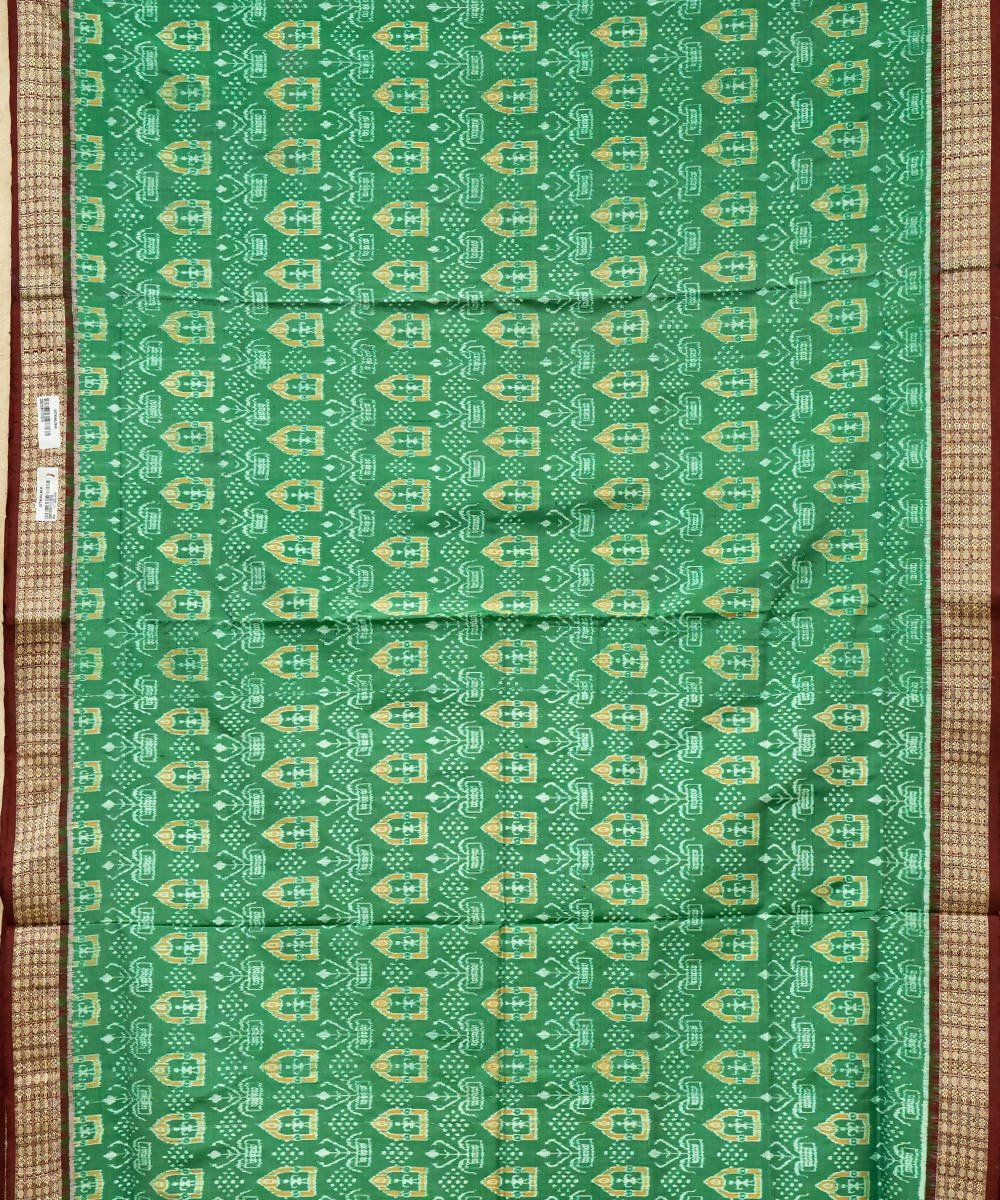 Green ikat silk handloom sambalpuri saree