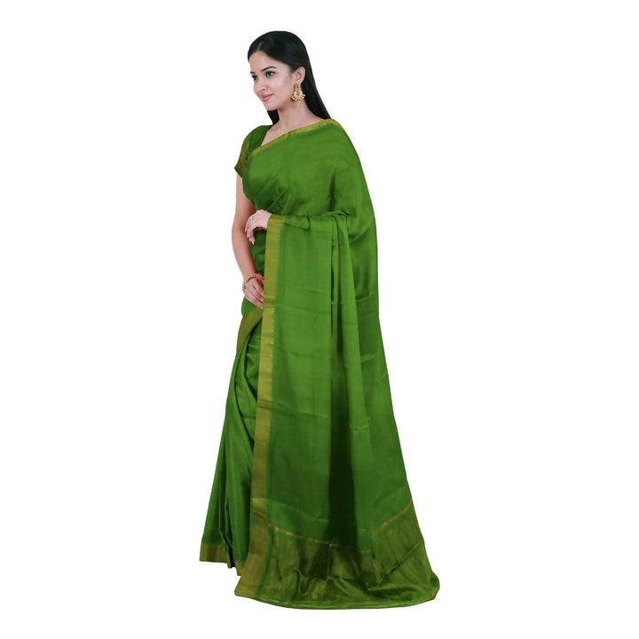 Green handloom cotton mangalagiri saree