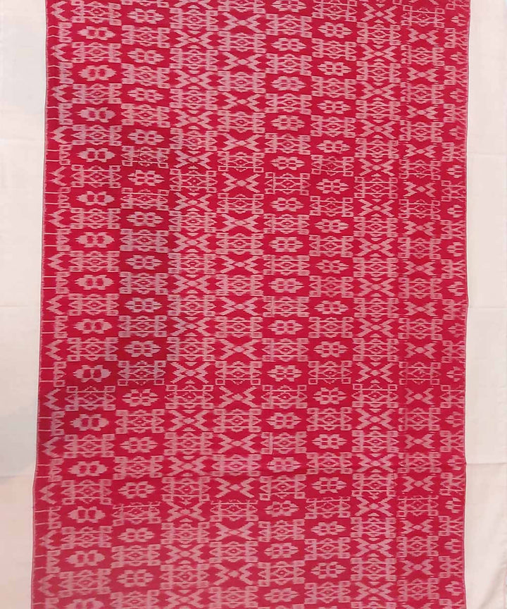 Ruby red handloom cotton ikat pochampally saree