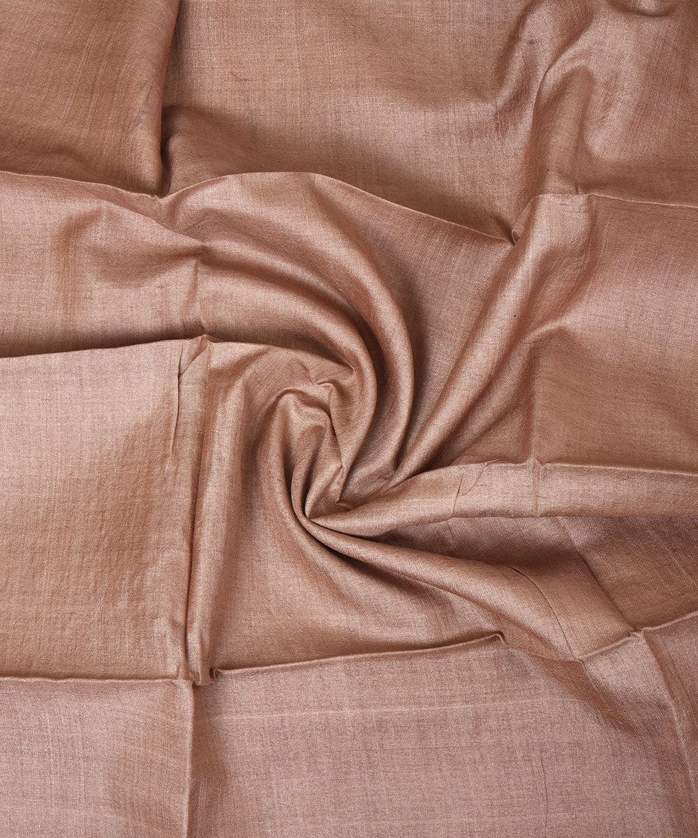 2.8m Beige handwoven tussar silk kurta material