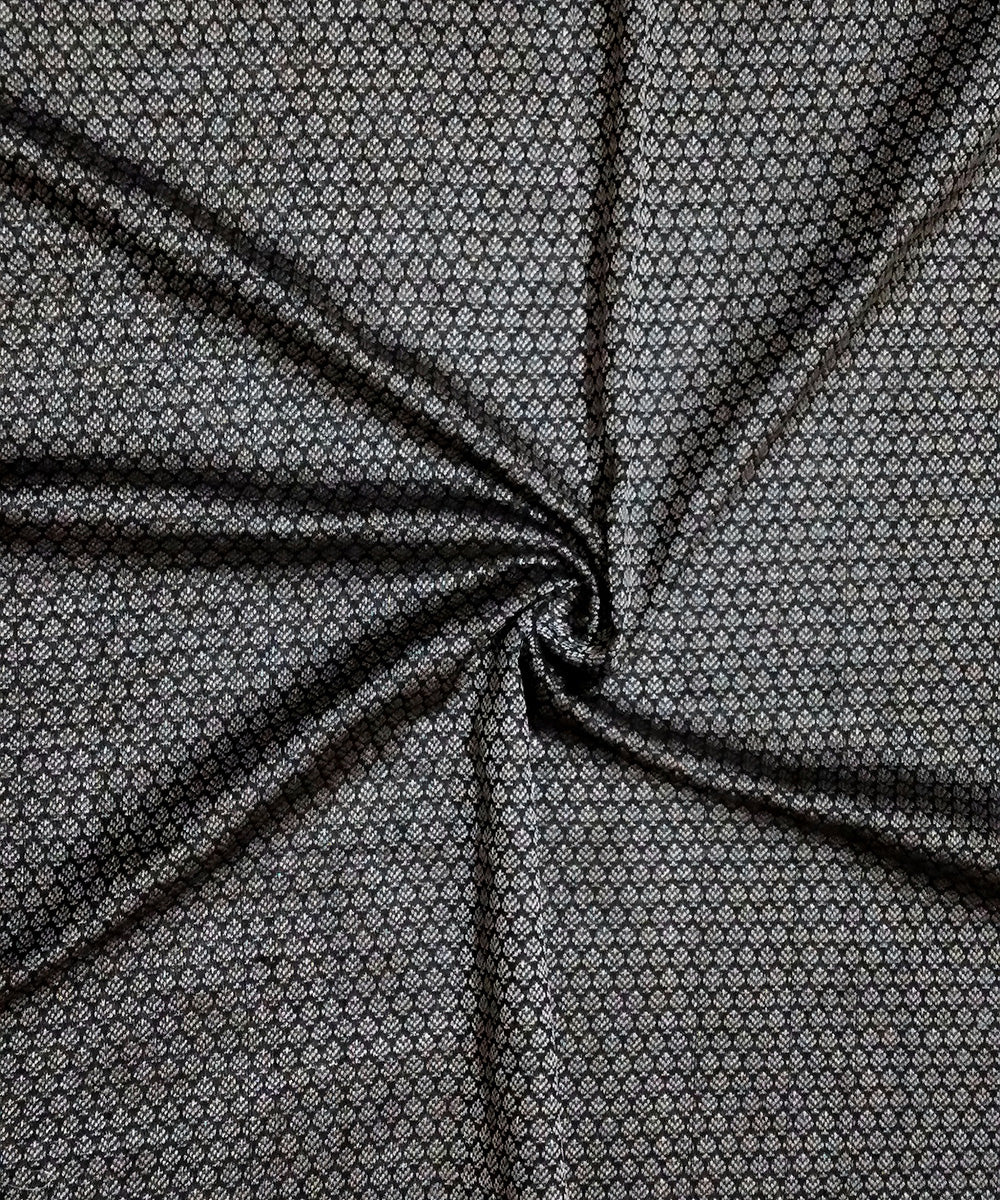 Grey handwoven cotton art silk khun fabric
