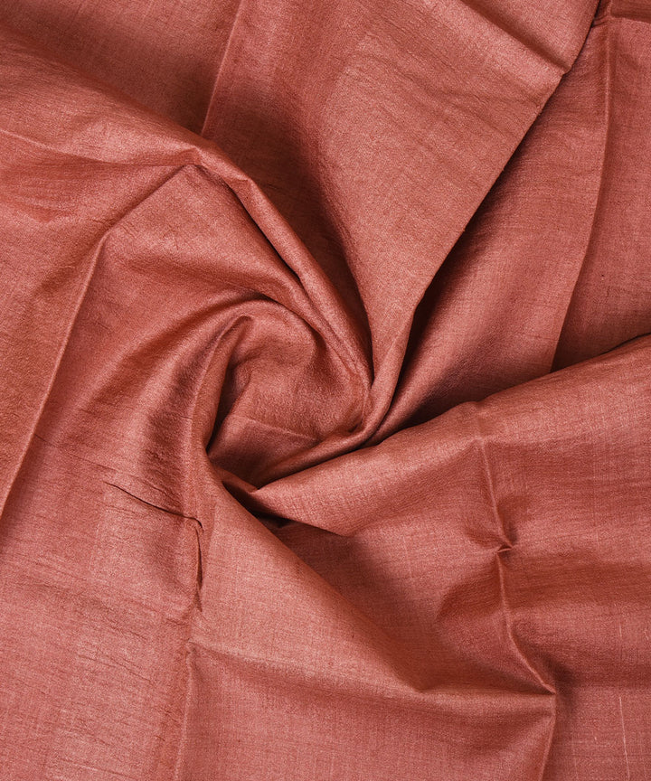 3m Brown hand woven tussar silk kurta material
