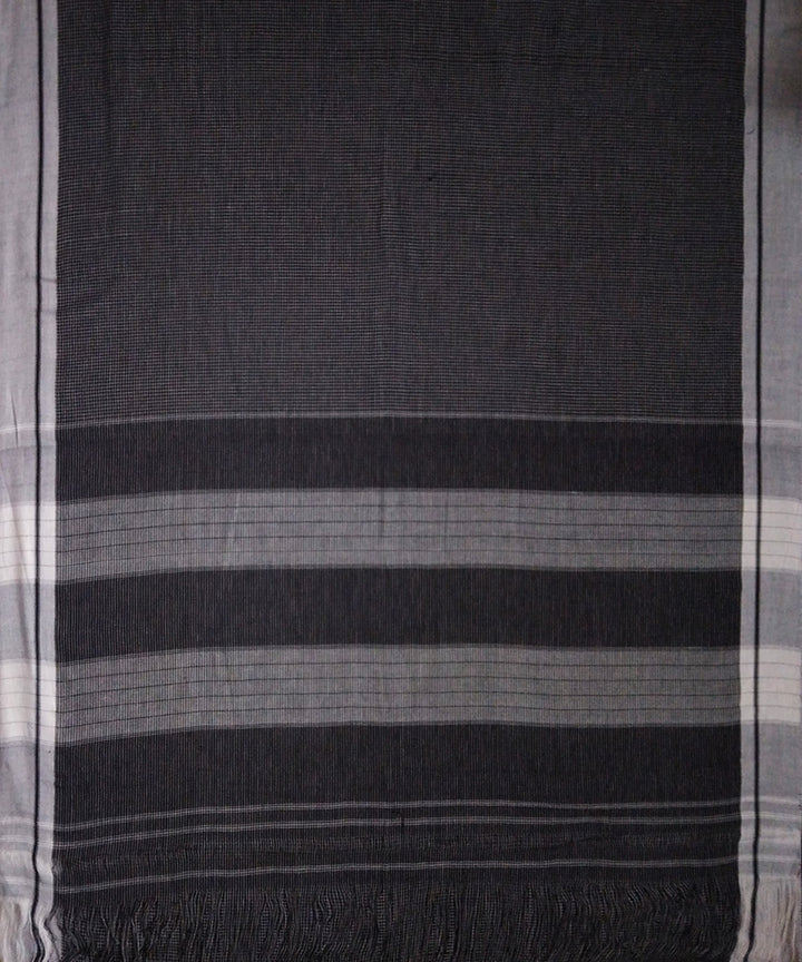 Black checks grey border handwoven cotton patteda anchu saree