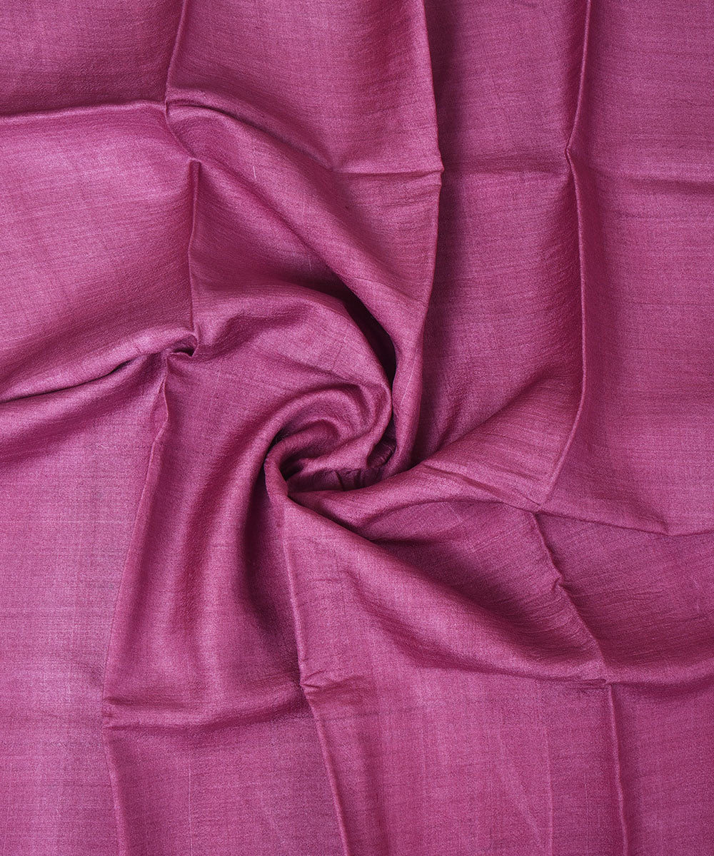 3m Purple handwoven tussar silk kurta material