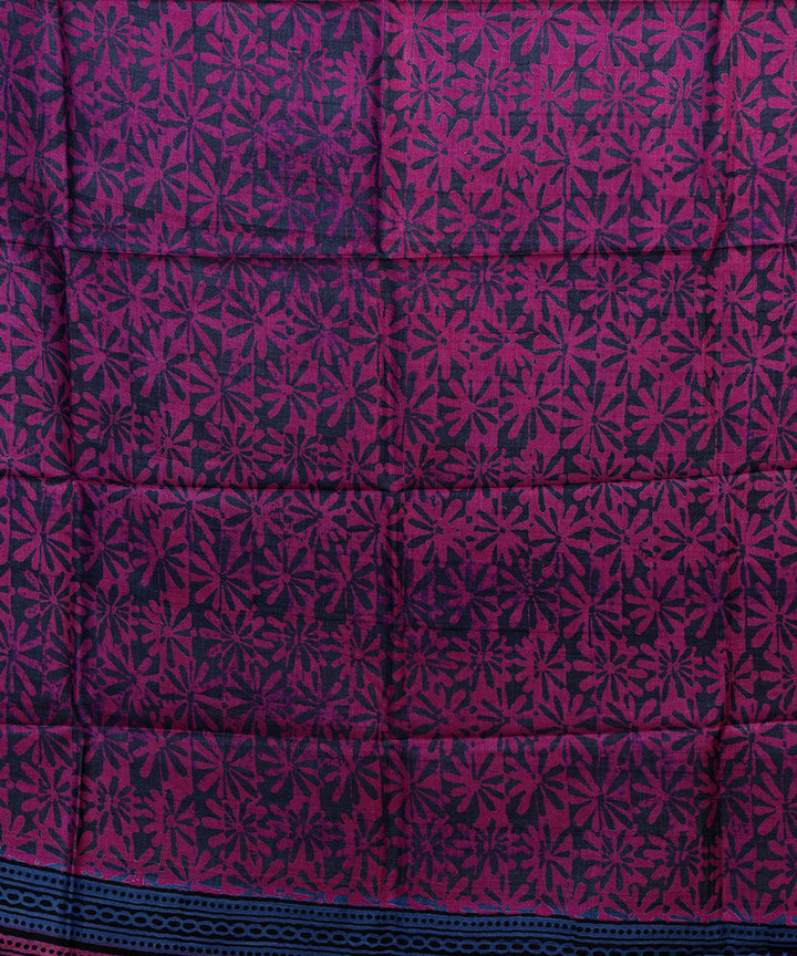 Pink blue handwoven tussar silk kurta material