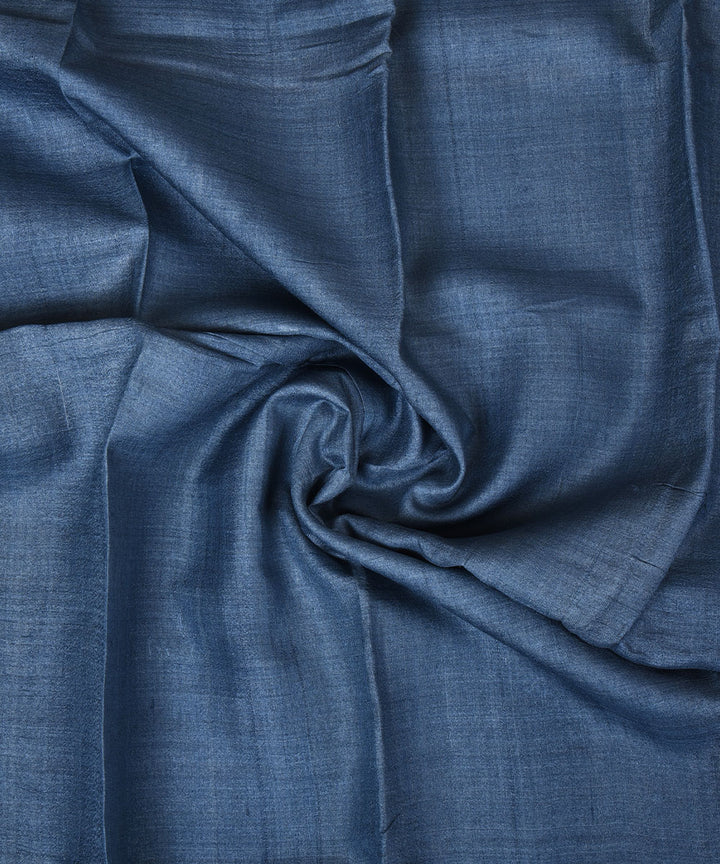 3m Grey blue handwoven tussar silk kurta material