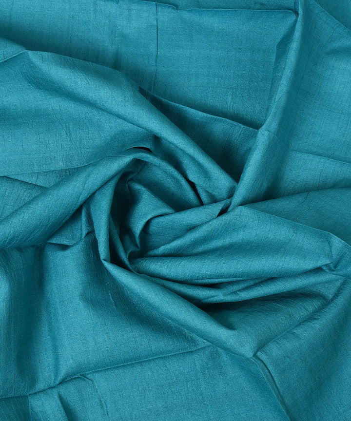 3m Cyan blue handwoven tussar silk kurta material