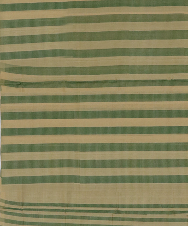 Light green cream stripes handwoven cotton rajahmundry saree