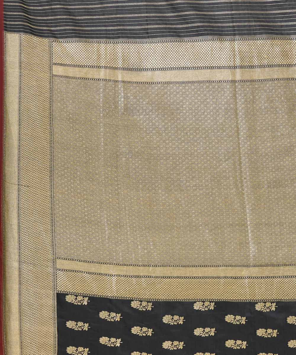 Black silk handloom banarasi saree