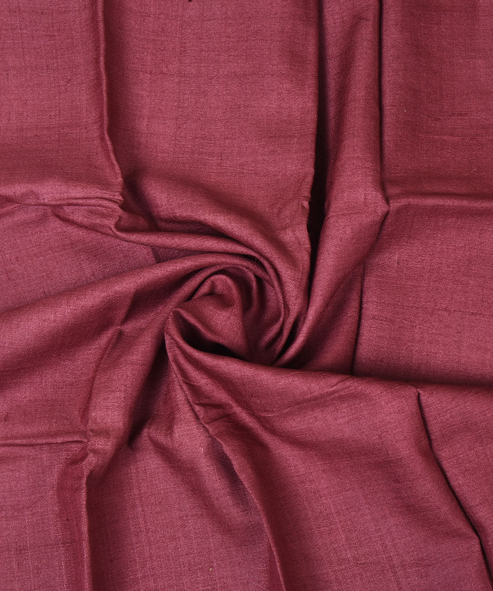 2.8m Maroon handwoven tussar silk kurta material