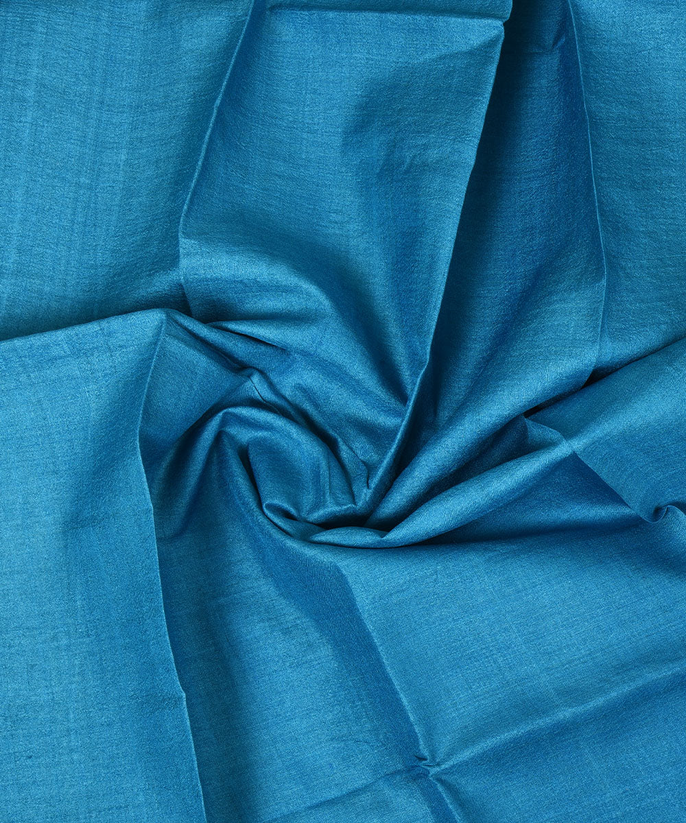 3m Blue handwoven tussar silk kurta material